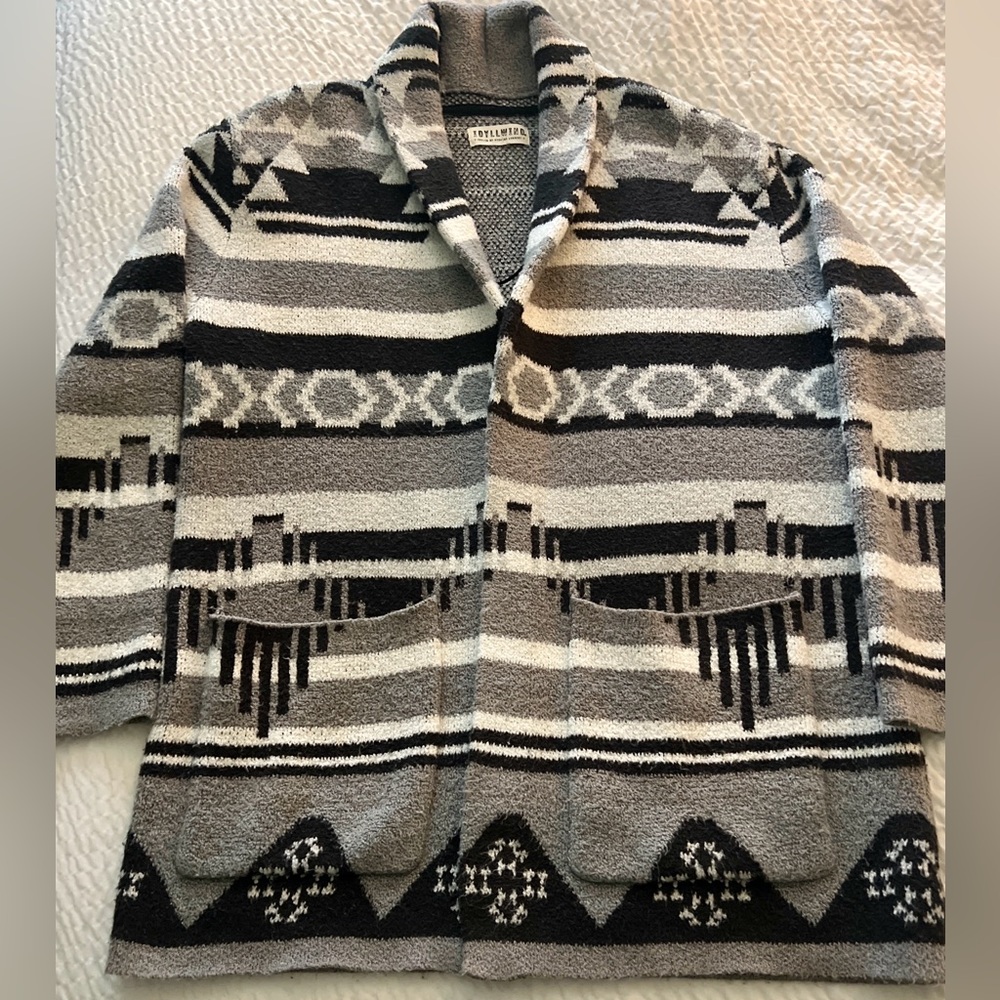 Idyllwind Southwestern Cardigan L | Neutral Aztec Western Cozy Sweater